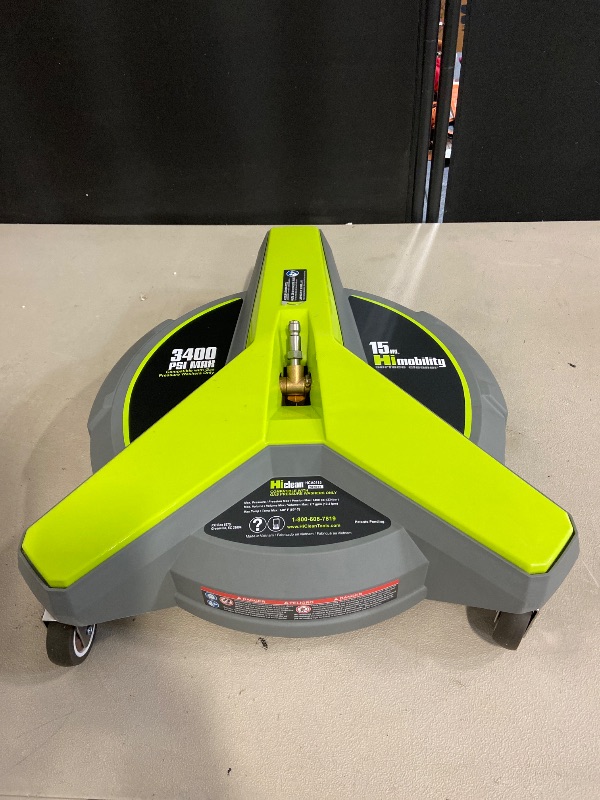 Photo 1 of Hiclean 15" Pressure Washer Surface Cleaner with Wheels, 3400 Max PSI, Power Washer Attachment for Concrete, Driveway, Patio, and Sidewalks