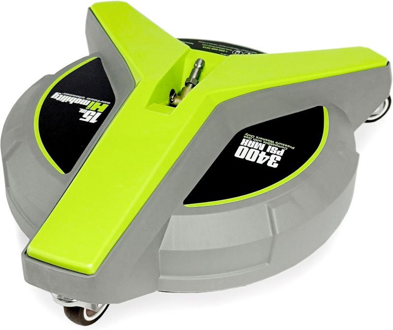 Photo 1 of Hiclean 15" Pressure Washer Surface Cleaner with Wheels, 3400 Max PSI, Power Washer Attachment for Concrete, Driveway, Patio, and Sidewalks