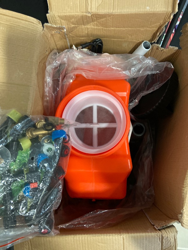 Photo 1 of Battery Powered Backpack Sprayer 4.2 Gallon,Adjustable Wheeled Cart, 0-94 PSI,6 Hours Long Battery Life,12V 8Ah Battery,Backpack Sprayer with 10 Nozzles for Weeding, Spraying, Cleaning