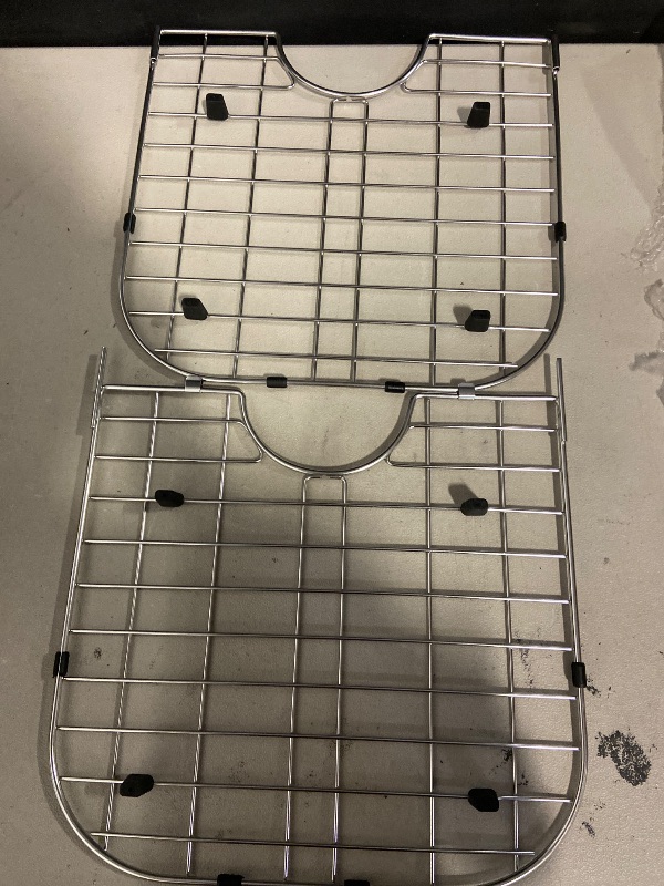 Photo 1 of Sink Protector Stainless Steel 26" x 14" – Rectangular Extra Large Sink Grid for Kitchen Sink Bottom, Rust-Resistant Drainage Rack with Scratch Prevention Centered Drain