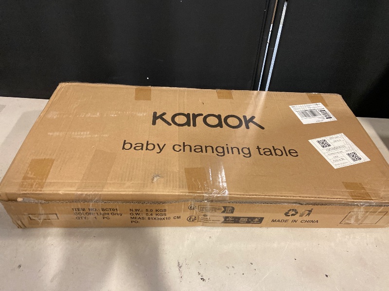 Photo 1 of KARAOK Baby Changing Table with Wheels, Portable Diaper Changing Station with 4-Level Height Adjustment & Storage Rack for Newborn, Infant(Light Grey)