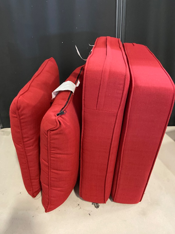 Photo 1 of Outdoor/Indoor 24x27.5 inch Deep Seat Patio Cushions Set of 2 Resilient Foam Filling Water Repellent Stain-Resistant UV Resistant Weather Resistant Patio Cushions Chili