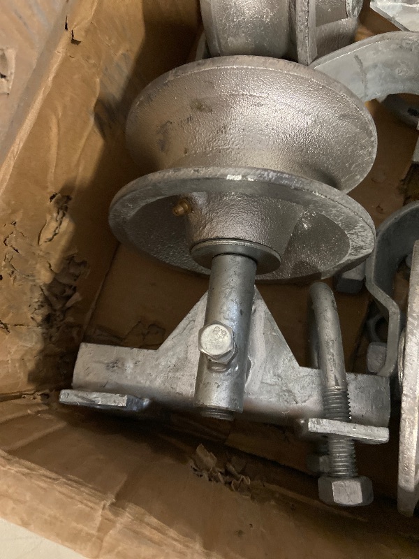 Photo 1 of 5"  Track Wheel Galvanized, 1 7/8" Round Post, 1 7/8" or 1 5/8" for Chain Link Fence Gate Frame, Chain Link Rolling Gate Track Sliding Gate Rollers,Double U - Pack of 4