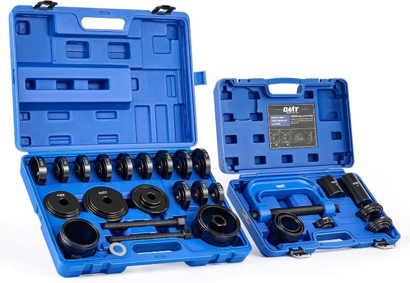 Photo 1 of Orion Motor Tech 34pc Ball Joint & Wheel Bearing Press Kit, Front Wheel Drive Bearing Puller Tool Set with Sliding Screws Sleeves, 4-in-1 Ball Joint Press & U Joint Removal Tool Set for 2WD 4WD Car