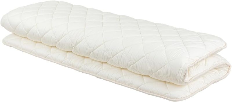 Photo 1 of FULI Japanese Futon, Foldable & Portable Floor Lounger Bed, Roll Up Sleeping Pad, Shikibuton, Made in Japan (White, Queen)