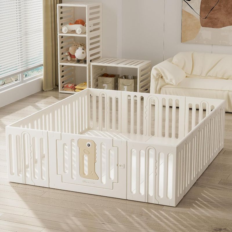 Photo 1 of Baby Playpen, Plastic Play Pen for Babies 6-12 Months 71 * 59 in,Indoor & Outdoor Play Yard for Babies,Large Baby Gate Play Pen,Bebe Fence Play Area