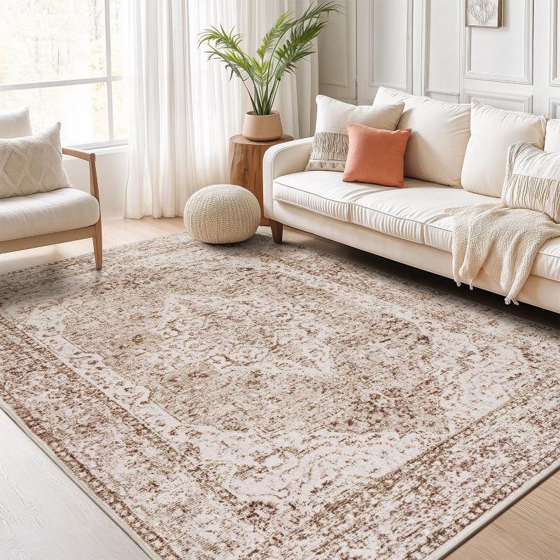 Photo 1 of Lofus 5x7 Area Rugs for Living Room Bedroom Kitchen Vintage Boho Office Dining Room Vintage Beige Brown