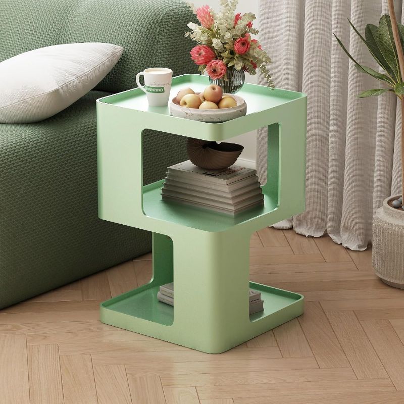 Photo 1 of Small Metal Nightstands Side Table Green