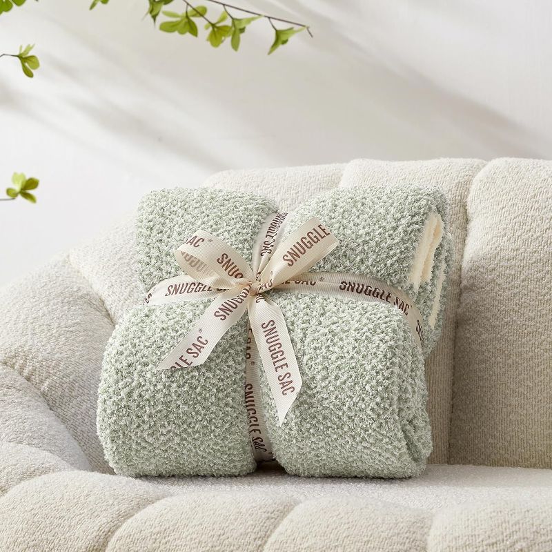 Photo 1 of Snuggle Sac Reversible Super Soft Knitted Blankets Throw Blanket
