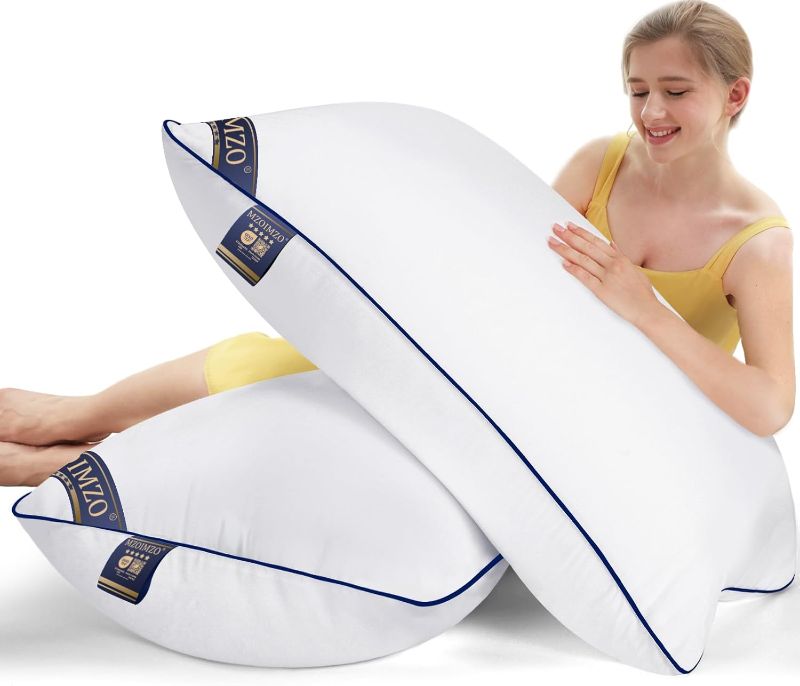 Photo 1 of MZOIMZO Supportive Firm Bed Pillows for Sleeping- King Size, Set of 2, Cooling Hotel Quality with Premium Soft Down Alternative Fill for Back, Stomach or Side Sleepers, 20''x34''