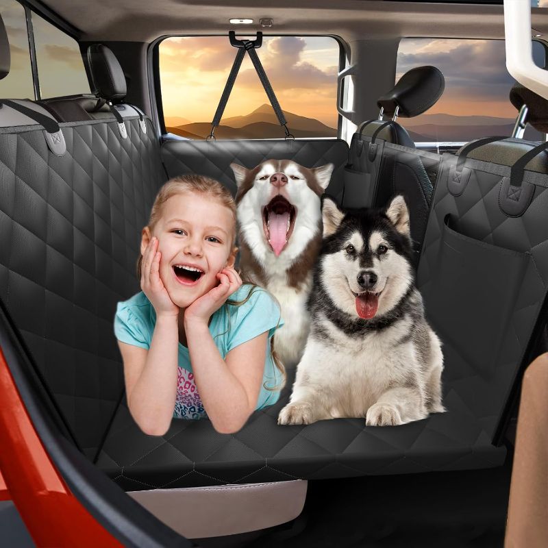 Photo 1 of Back Seat Extender for Dogs Truck-Large Space, Dog Pet Seat Cover Back Seat Hard Bottom Holds 400lbs, Waterproof Dog Hammock for Crew Cab Trucks F150, RAM1500, Sierra, Tundra, Silverado