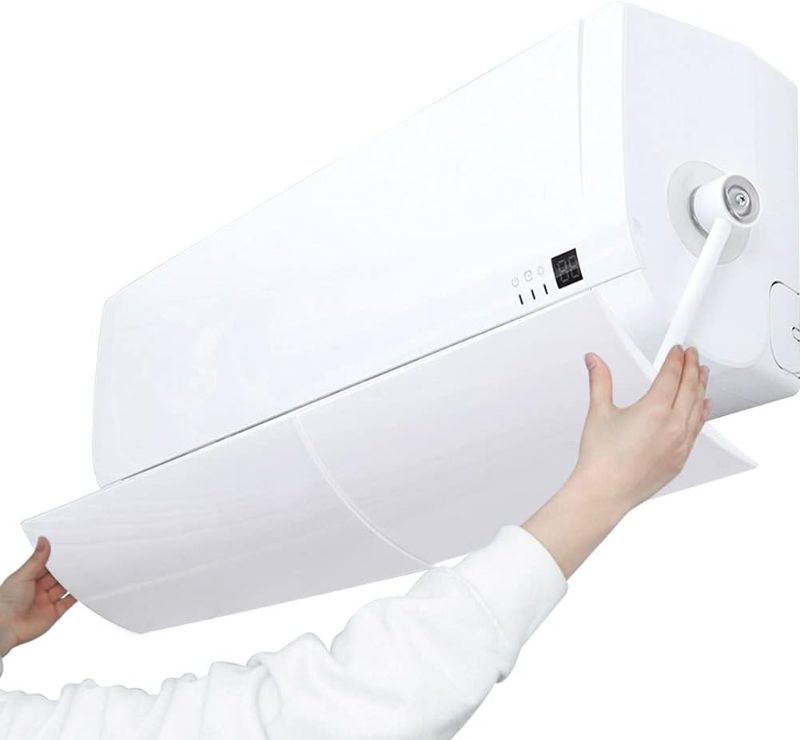Photo 1 of Retractable Air Conditioner Air Deflector, Universal Adjustable Air Conditioning Deflector Air Diverter Cover Telescopic Anti-Wind Baffles Anti Direct Blowing Windshield Wind Guide