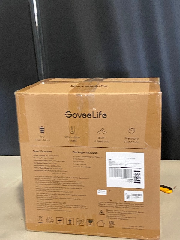Photo 1 of GoveeLife Smart Ice Maker Countertop, Portable Ice Machine with Voice Control, 9 Ice Cubes in 6 Minutes 3 Sizes, 26lbs/24Hrs, Self Cleaning RGB Lights, Quiet Ice Maker with Scoop for Kitchen Silver