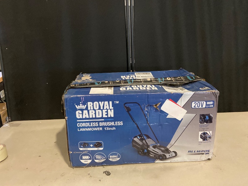 Photo 1 of ROYAL GARDEN 13 Inch Lawn Mower Cordless Electric Walk Behind Push Mower with 5-Height Adjust Portable & Lightweight Push Battery Powered Lawn Mower (4.0AH Battery & Charger Included)