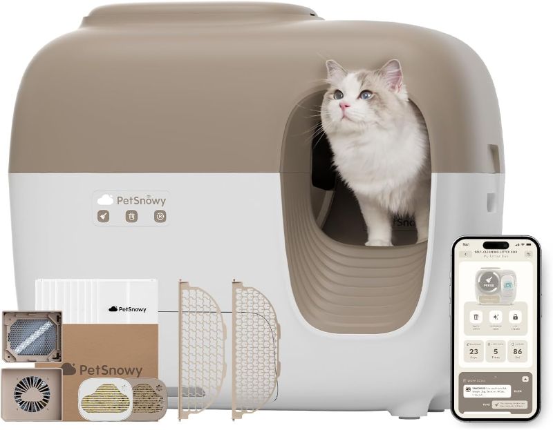 Photo 1 of Self-Cleaning Automatic Cat Litter Box with Odor Control TiO2 System, Robot Litter Box with Auto-Packing, App Control, Large Cats & Multiple Cats