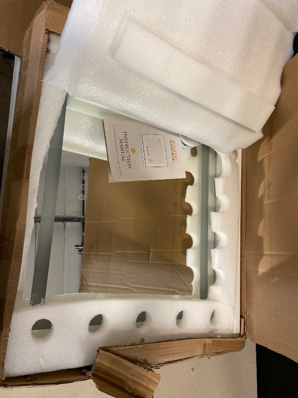 Photo 1 of vanity Mirror with Lights, 23" x 18" Makeup Mirror, Hollywood Mirror with 3 Color Modes & Adjustable Brightness, Detachable 10x Zoom Mirror and USB Charging Design