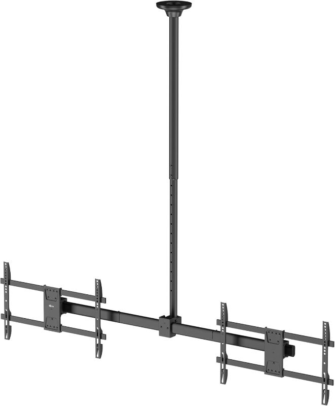 Photo 1 of WALI Ceiling TV Mount Dual Screen Side by Side Fits Most Display 34 to 60 Inch TV, Up to 176lbs, 88 lbs for Each Screen, Height Extension up to 65.6 Inch, Mounting Holes 600x400mm (CM3460-2), Black