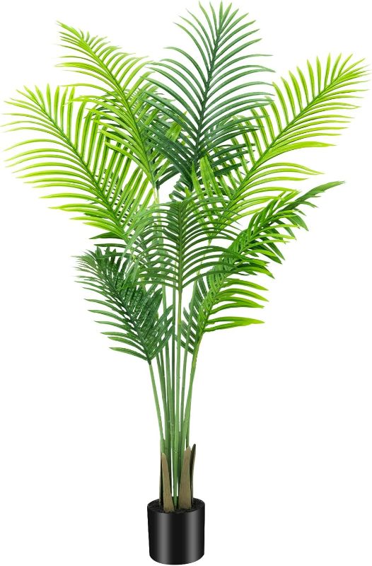 Photo 1 of Artificial Areca Palm Plant Faux Tropical Tree 5FT, Fake Palm Tree Indoor Decor with 11Trunks for Home Office Garden Hotel Decor Gift?1pack?