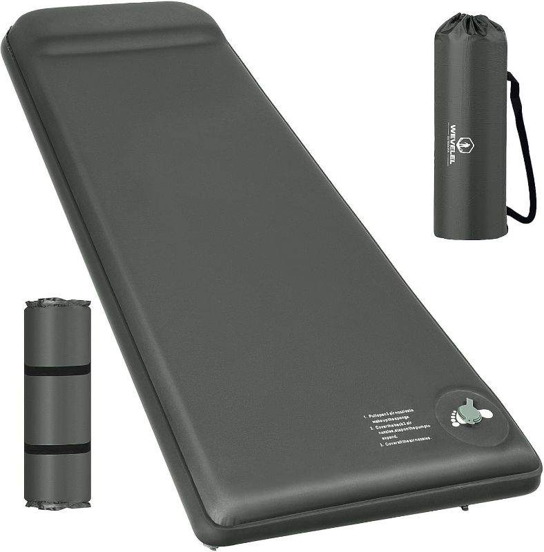 Photo 1 of Memory Sleeping Pad, 3.1" Ultra-Thick Foam Sleeping Mats for Camping, Easy Inflate&Deflate,9.5 R-Value Insulated Camping Mattress Pad with Pillow, for Car Travel Tent