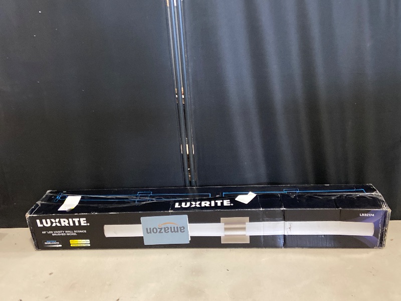 Photo 1 of LUXRITE LED Bathroom Vanity Light Fixtures 48 Inch Brushed Nickel 5 CCT 2700K-5000K Selectable Over Mirror Vanity Lights Modern Wall Light Bar 38W 3000 Lumens CRI 90 Dimmable Damp Rated ETL Listed