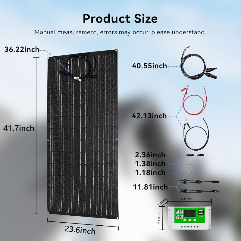 Photo 1 of 1000 Watt Solar kit,18V Flexible Solar Panel 2PCS 500W 25% High-Efficiency, 240° Ultra Lightweight Solar Panels for Marine RV Cabin Van Car Boat Camping Curve Surfaces