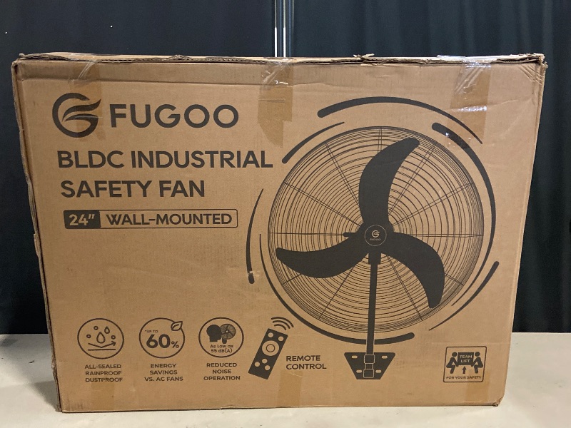Photo 1 of FUGOO 24" Quiet Outdoor Oscillating Wall Mount Fan With Remote Control,All Sealed BLDC Motor,4-Speed Waterproof Outdoor Fan, Heavy Duty Industrial Wall Fans for House,Patios,Garage,Warehouse 5000CFM