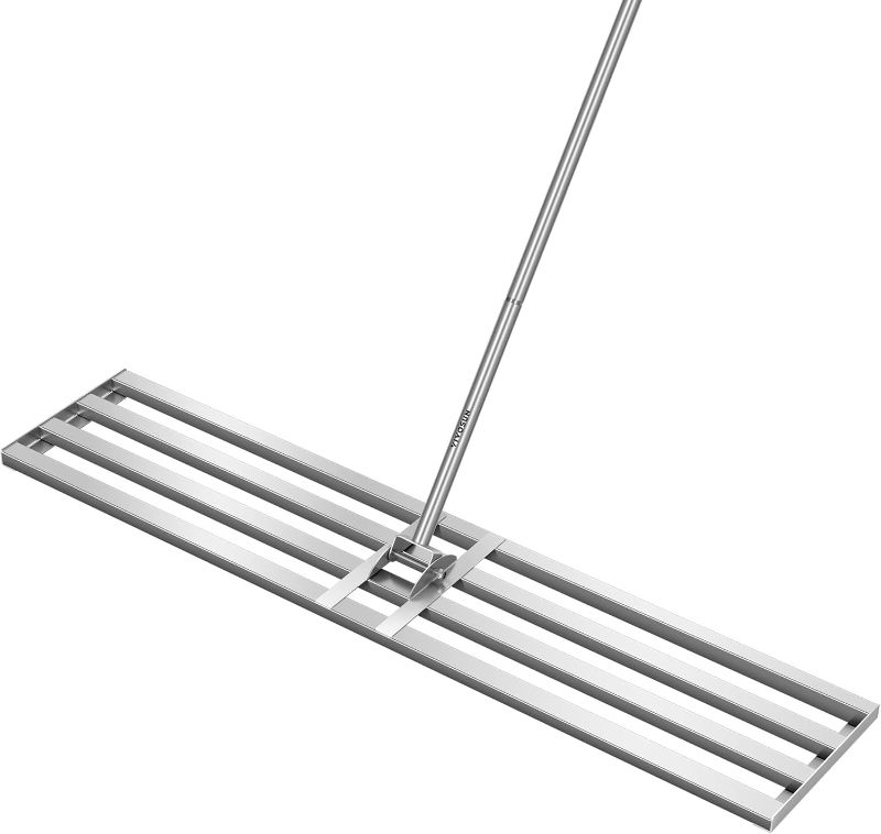 Photo 1 of VIVOSUN 48" Lawn Leveling Rake, 48" x 10" x 78" Heavy-Duty Stainless Steel Lawn Leveler with 7FT Adjuatble Long Handle for High Effect, Metal Levelawn for Smooth Soil, Rustproof Rakes for Garden Yard