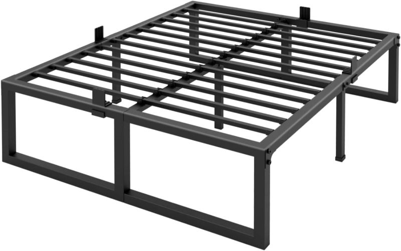 Photo 1 of 18 Inch Queen Bed Frame,3500 lbs Heavy Duty Metal Platform, Steel Slats Support/No Box Spring Needed/Noise Free/Non-Slip/Easy Assembly