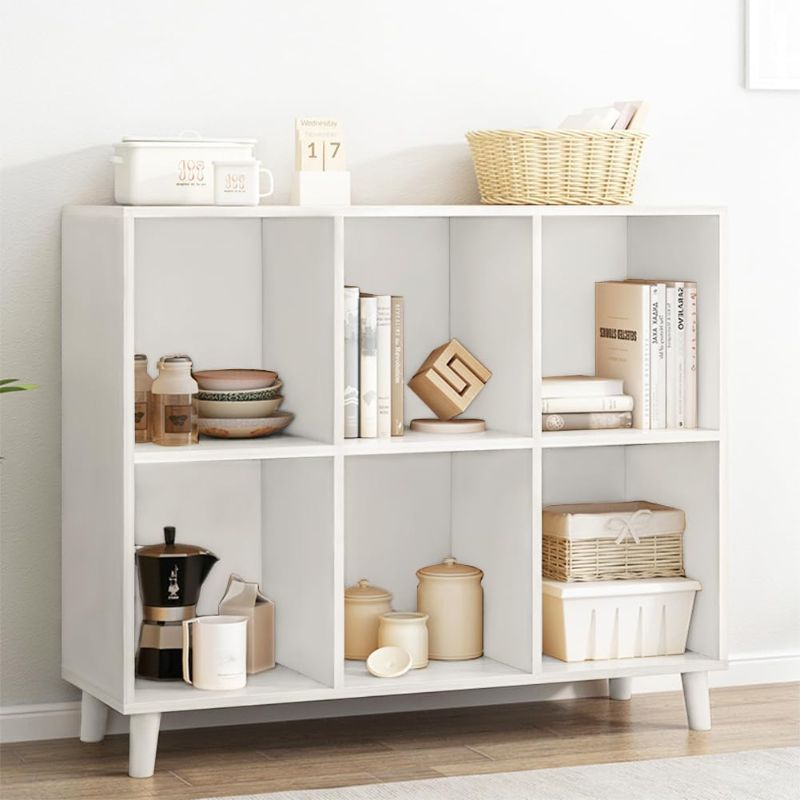 Photo 1 of IOTXY 2-Tier Open Cube Bookcase, 6-Cubes Freestanding Open Shelf Low Bookcase White