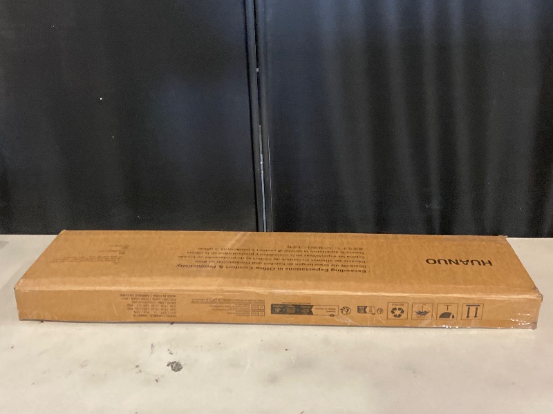Photo 1 of HUANUO Large Dual Monitor Stand with Drawer, Wood Monitor Stand Riser for 2 Monitors with Storage & Cable Management, Desktop Organizer up to 55" fit Monitor, Computer, TV, Printer