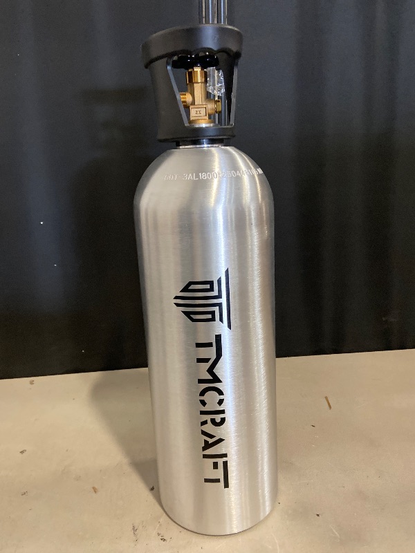 Photo 1 of TMCRAFT 20lb CO2 Tank, High Strength Aluminum Alloy Cylinder with CGA-320 Valve, DOT Approved Cylinder for Kegerator kit and Draft Beer Dispensing