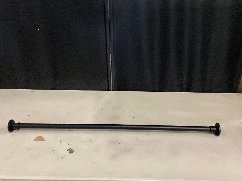 Photo 1 of BRIOFOX Industrial Shower Curtain Rod - 2-in-1 Design Tension Curtain Rod - Never Rust Non-Slip 43 to 72 Inch Stainless Steel, Matte Black Window Curtain Rod