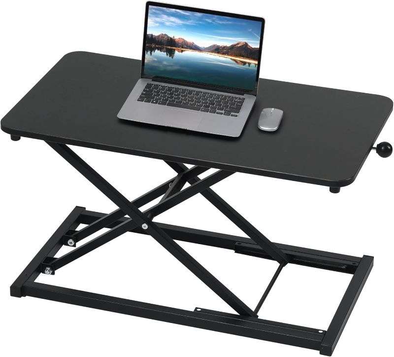 Photo 1 of Height Adjustable Standing Desk Converter,Computer Keyboard Stand for Desktop,Keyboard Riser for Stand Up Desk Riser,Computer Workstations for Laptop and Single Monitor Office Use,Size 23.6 Inch