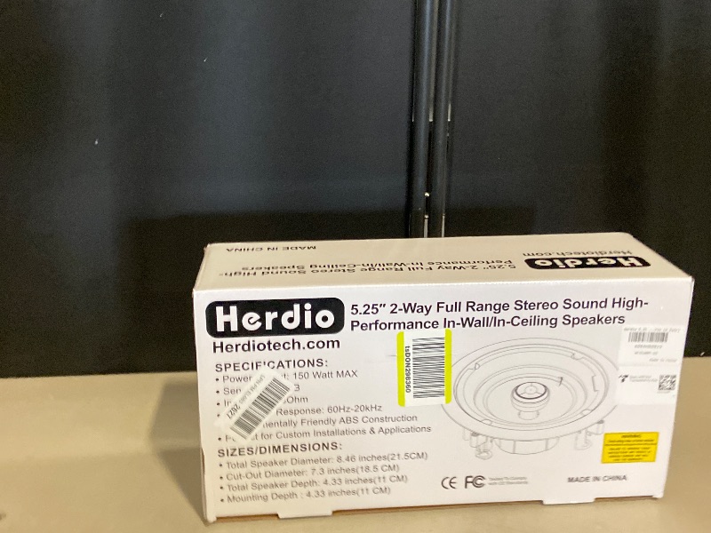 Photo 1 of Herdio 5.25 Inch Bluetooth Ceiling Speakers Home Recessed Speaker System 300 Watts Suitable for Humid,Kitchen,Bedroom,Bathroom,Covered Patio (A Pair)