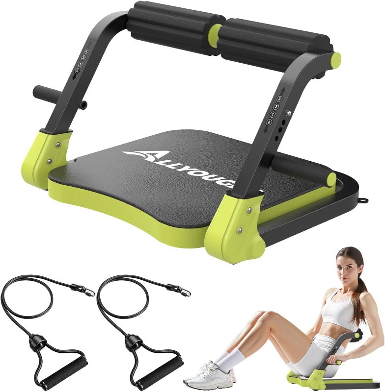 Photo 1 of Ab Machine,Sit Up Exercise Equipment& Core Machine, Workout Equipment,Adjustable Ab Trainer with 3 Resistance Levels and Removable Auxiliary Handle,Home Gym Fitness Equipment for All Ages