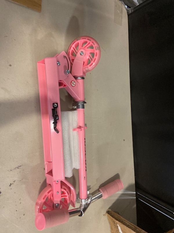 Photo 1 of Scooter for Kids Ages 3-12 - Kids Kick Scooters with Led Light Up Wheels & 3 Levels Adjustable Handlebar, Lightweight Foldable 2 Wheel Girly Pink Scooter Christmas Birthday for Girls Boys.