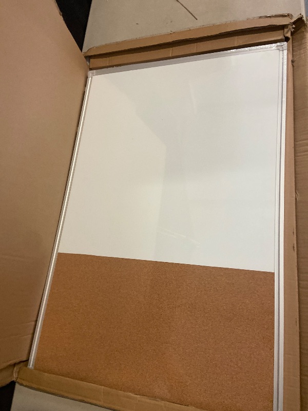Photo 1 of Calendar Whiteboard for Wall, 36" x 24" Double Sided Monthly Dry Erase Board Calendar for Office, Home, School, Hanging Cork Board White Board Combo, Portable Magnetic Dry Erase Planner Board