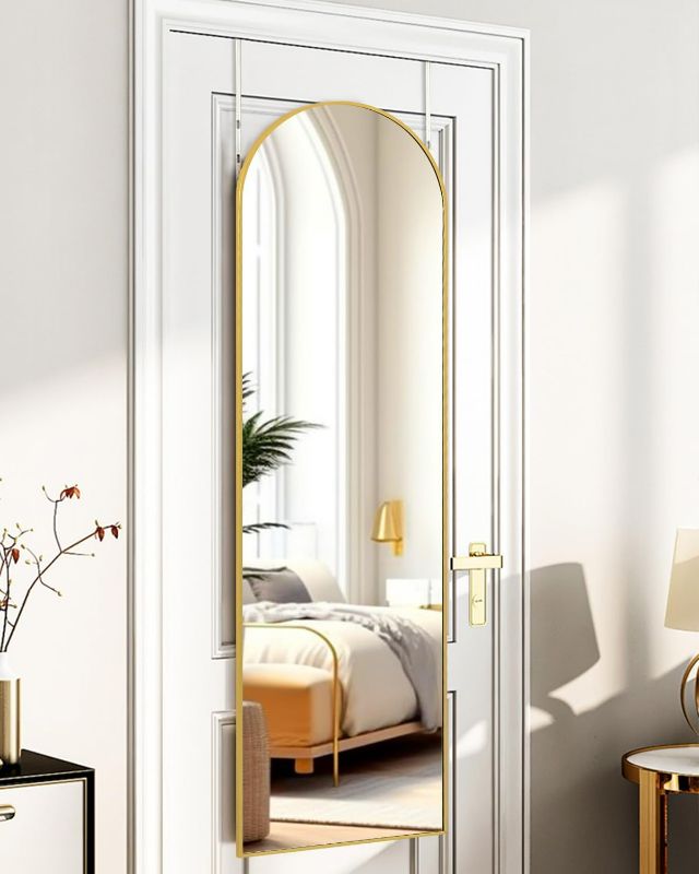 Photo 1 of ITSRG Full Length Mirror Door Hanging, Door Mirror, Full Length Miiror, 48"x14" Bathroom Mirror, Long Mirror for Bedroom Living Room Locker Room (Gold)
