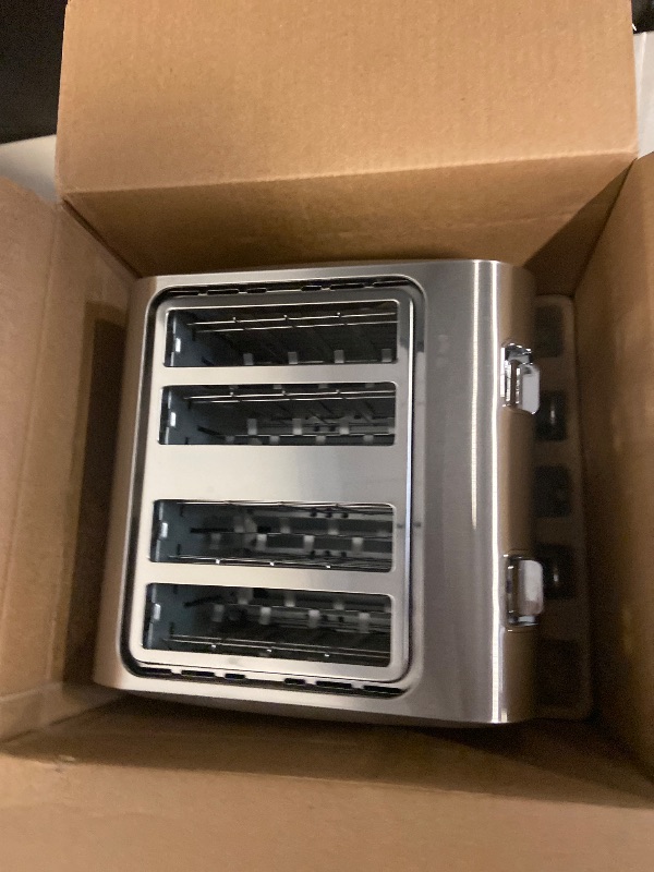 Photo 1 of Toaster 4 Slice, Dual Independent Controls, Extra Wide Slot Toasters for Bagel, Bread, Waffles, 7 Shade Settings, 4 Main Functions, Removable Crumb Tray, 1500 Watts, Brushed Stainless Steel