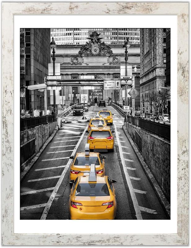 Photo 1 of 12x16 Frames Display 11x14 Picture with Mat or 12 x 16 Photo Without Mat Rustic Style Picture Frame Wall Art for Living Room Wall Mounting Decor
