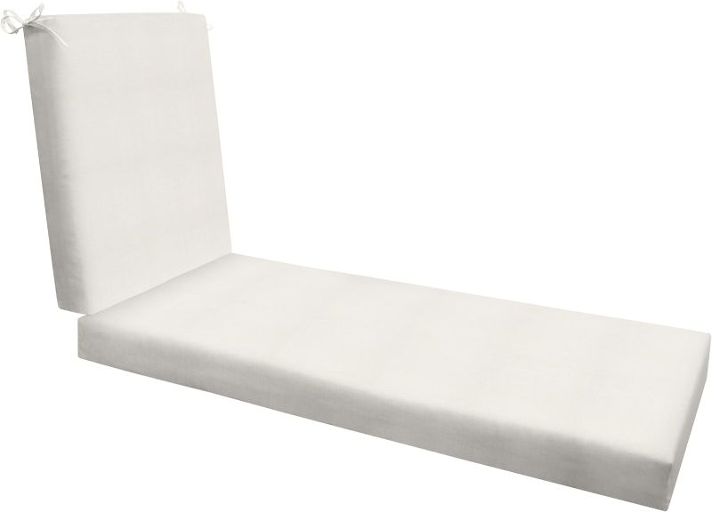 Photo 1 of Honeycomb Outdoor Chaise Lounge, 22.5 x 70, Textured Solid Bone Chair Cushion for Patio Furniture