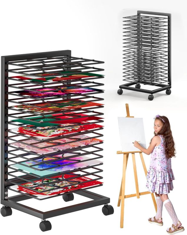 Photo 1 of Art Drying Rack, 18 Removable Shelves, Metal, Artists Drying Racks, Classroom & Studio Use
