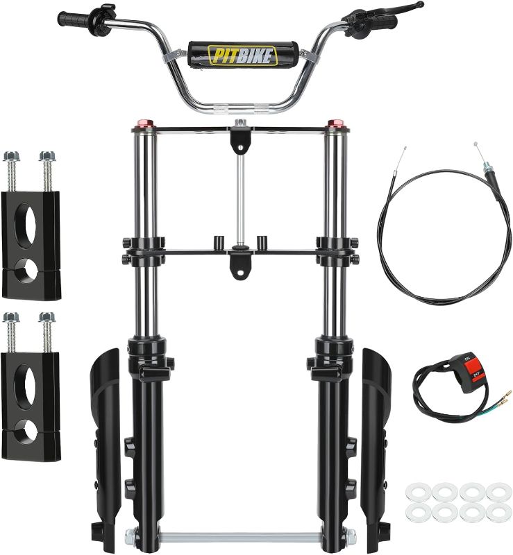 Photo 1 of Mini Bike Front Suspension Fork Kit Compatible with Monster Mega Moto 80cc 105cc Motovox MBX10 MBX11 Coleman CT100U Baja GMB100 TrailMaster Storm 200 Parts 7/8 Handlebar