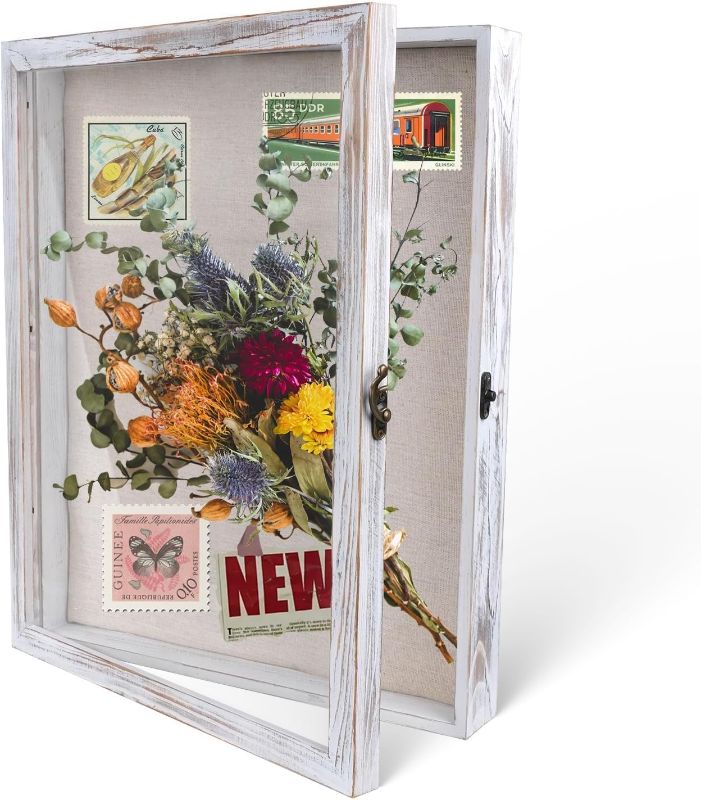Photo 1 of Shadow Box Fram 13x16, White Flower Shadow Box, Graduation Shadow Box with Glass Window and Metal Lock, Wall Display Case, Large Shadow Boxes Display Cases (13*16)
Brand: Ageroul