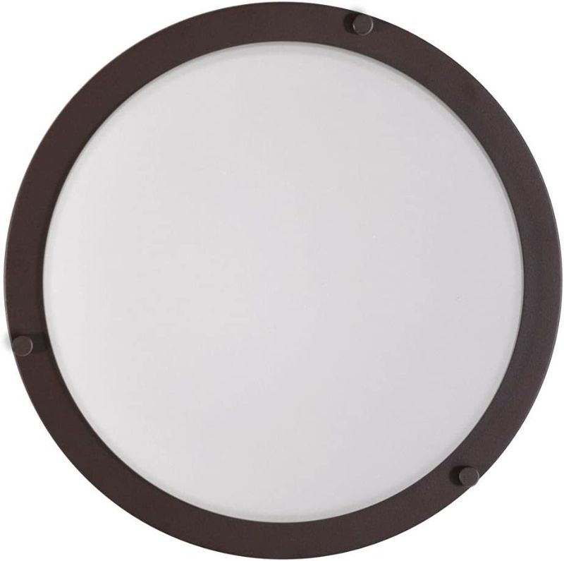 Photo 1 of Good Earth Lighting Gel Jordan 14 in. LED Flush Mount LT Bronze, Dimmable, 1700 Lumen, 3000K, 50,000 Hour Rated Lamp Life
