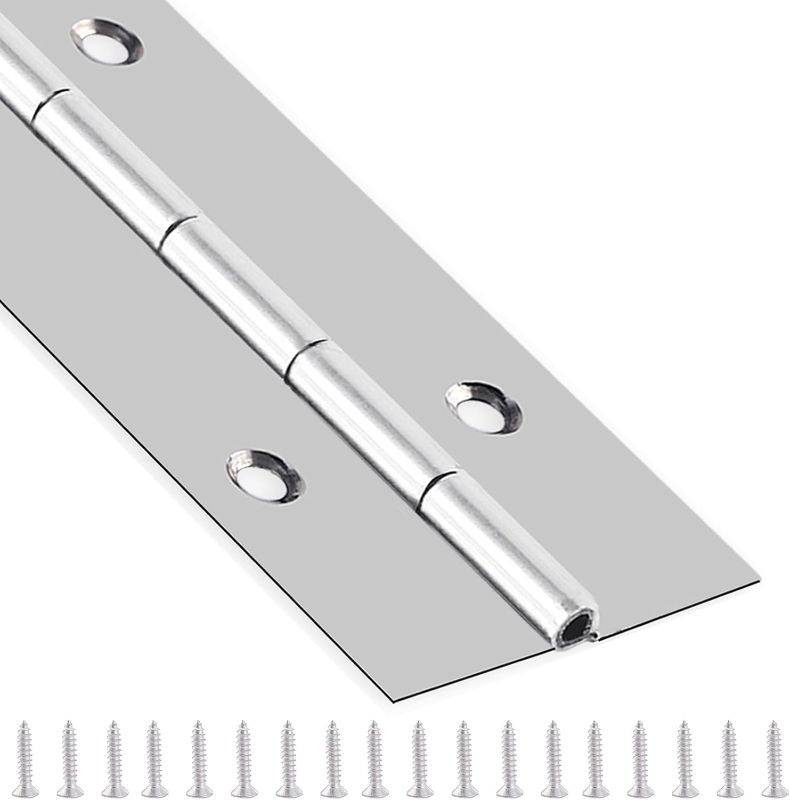 Photo 1 of Piano Hinge 30 Inch x 3 Inch Heavy Duty Stainless Steel Piano Hinge Continuous Hinge for Cabinet, Door, DIY Wood Boxes, 0.047" Leaf Thickness, Screw Included