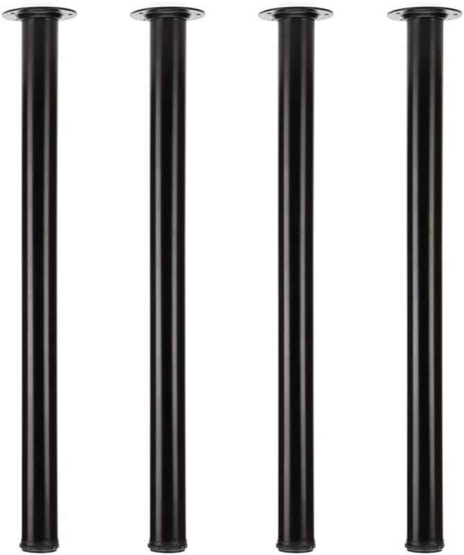 Photo 1 of QLLY 30 inch Adjustable Tall Metal Desk Legs, Office Table Furniture Leg Set, Set of 4 (30 inch, Black)