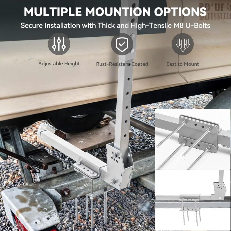 Photo 1 of Boat Trailer Guides on System,Heavy-Duty Adjustable Roller Guide-On System,Trailer Guide Poles,Mounting Hardware Included, for Ski Boat, Fishing Boat or Sailboat Trailer, 22~28.1-Inches