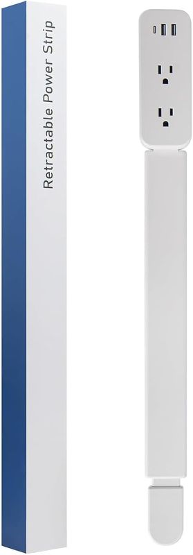 Photo 1 of Electrical Outlet Extender Stick - Features USB-A, USB-C and 2 AC Outlets, Extends 22"-34", Rotates 180° Access Hard-to-Reach Outlets, Wall Plug Power Socket Expander Nightstands, Sofa, Desks and More