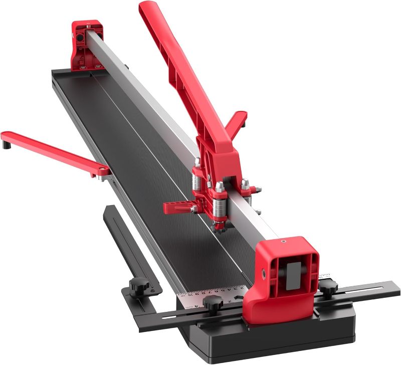 Photo 1 of SHIJING 24-inch Manual Tile Cutter with Laser Cutting Guide Porcelain Tile Cutter with Split Platen,Double Aluminum Base,Tungsten Carbide Cutting Wheel